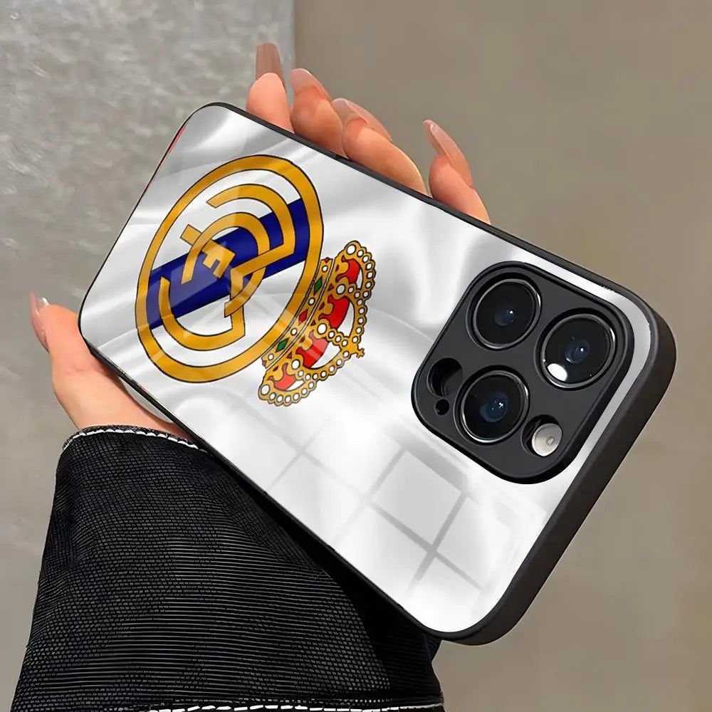 Coque iPhone Real Madrid ⚽ - Protection Verre Trempé | iPhone 11 à iPhone 17 Pro Max