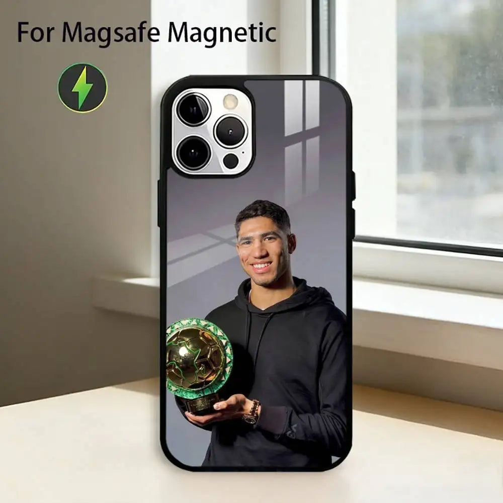 ⚽🔥 Coque Hakimi MagSafe | iPhone 11 à 17 Pro Max | Protection Premium Footballeur | Recharge Sans Fil