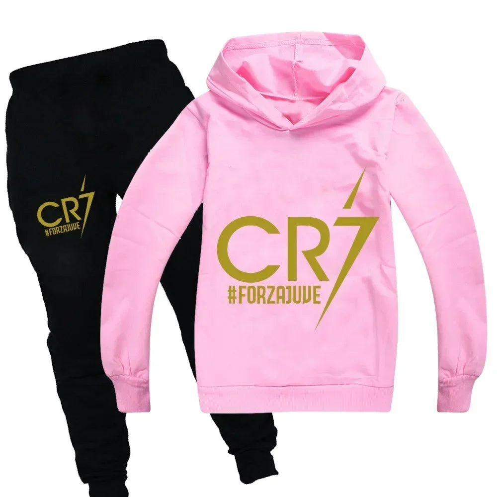 Survêtement Enfant CR7 ⚽ - Ensemble 2 Pièces Sweat + Pantalon | Garçon & Fille | 3-12 ans | Tailles 100-160