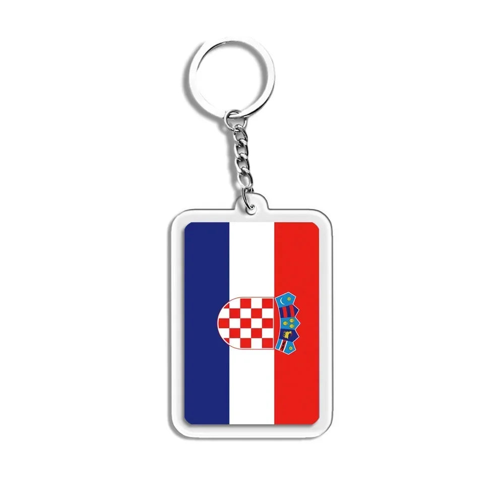 Porte-Clés Drapeaux du Monde Acrylique – Multi-Pays 🌍
