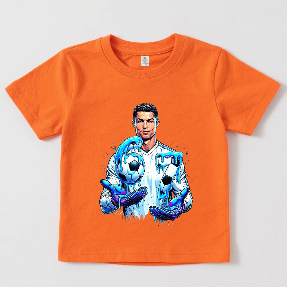 ⚽🔥 T-Shirt Enfant Ronaldo 67 | Football | Coton Respirant | Garçons & Filles | Tailles 100–160 cm
