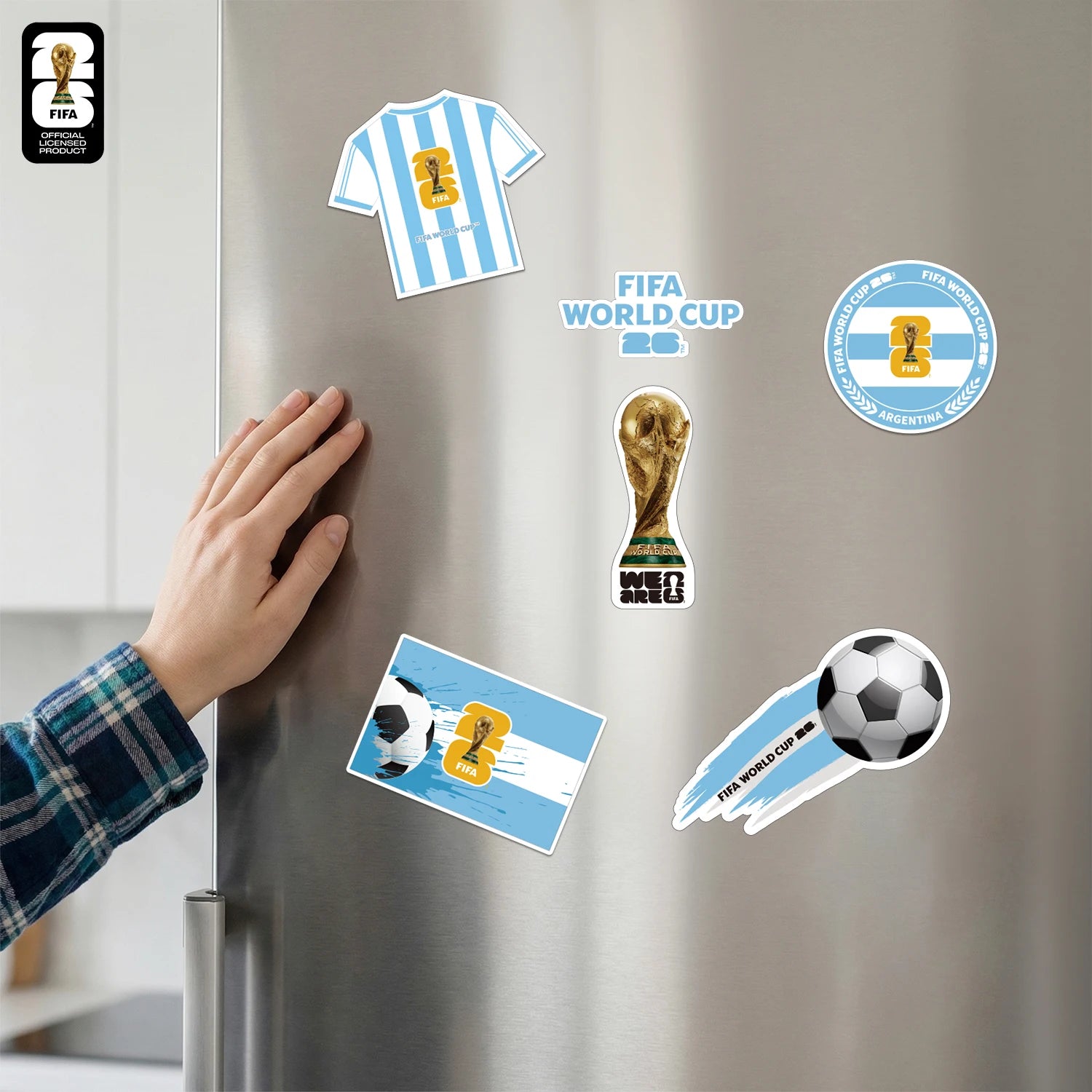Aimant Frigo Officiel FIFA 🏆 - Coupe du Monde 2026 | Trophée, Villes Hôtes & Mascotte | 12 Designs