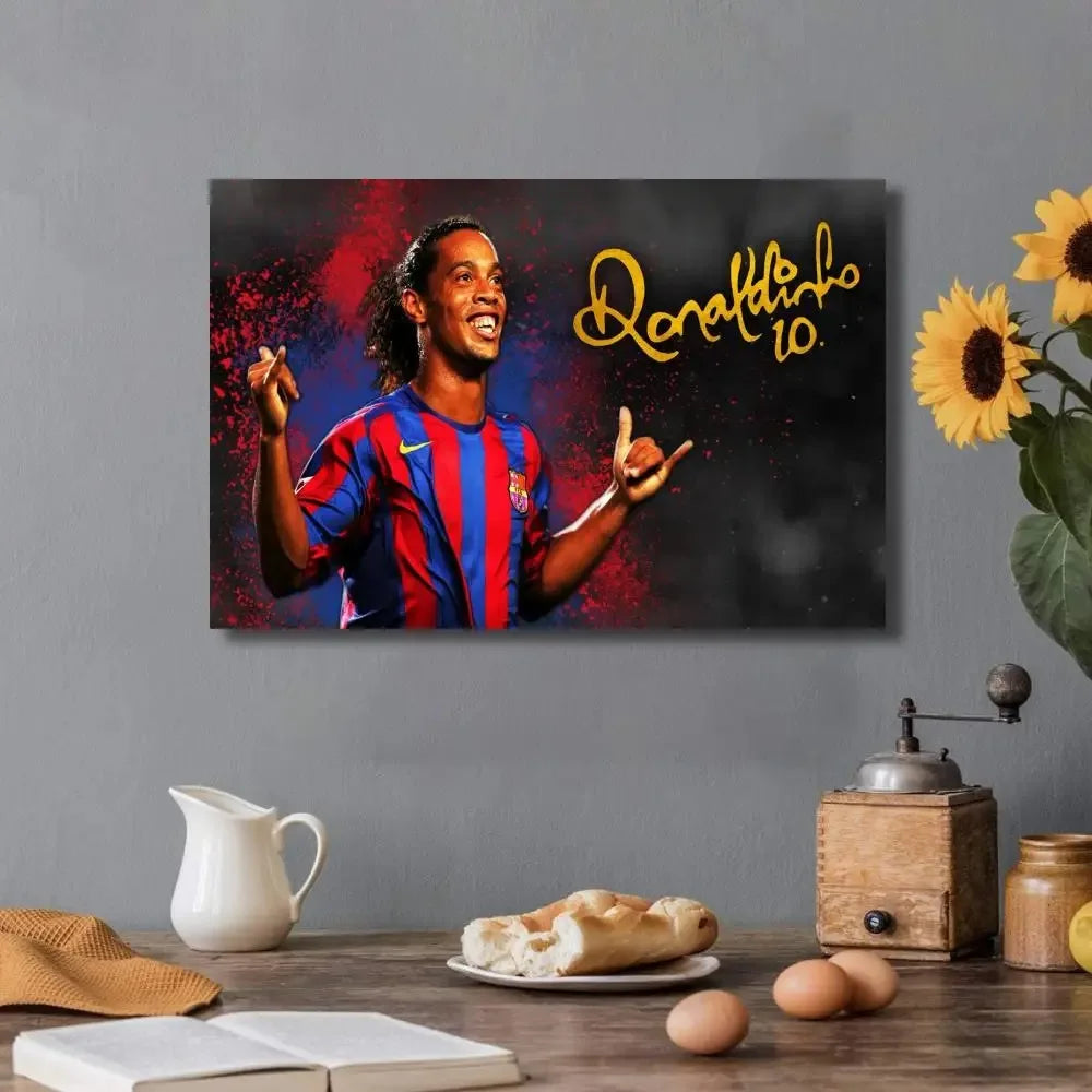 Affiche Toile Ronaldinho 🇧🇷⚽ | Poster Football Légende | Déco Chambre | 21 Designs | 5 Formats