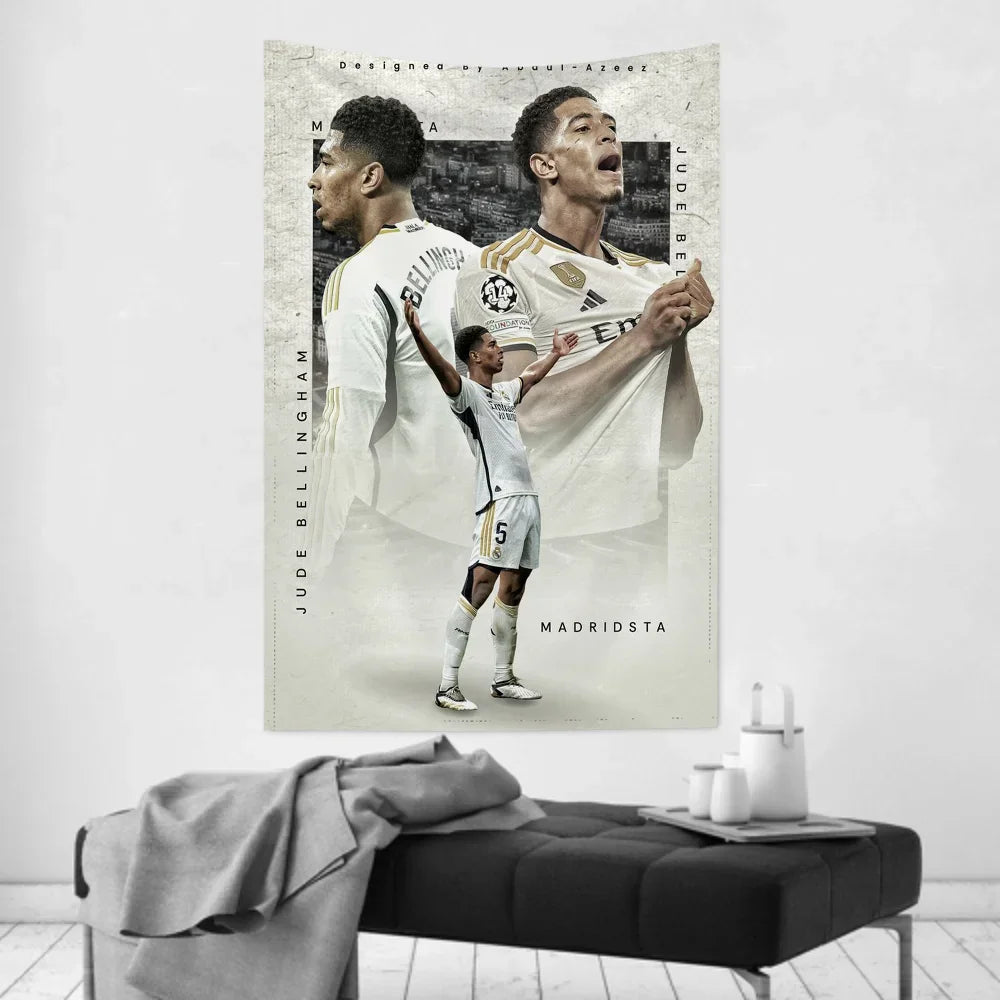 Tapisserie Murale Football ⚽ - Décoration Fan de Foot - Plusieurs Tailles & Coloris