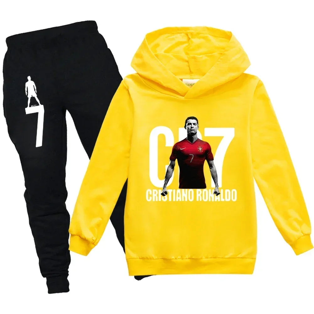 Survêtement Enfant CR7 ⚽ - Ensemble 2 Pièces Sweat + Pantalon | Garçon & Fille | 3-12 ans | Tailles 100-160