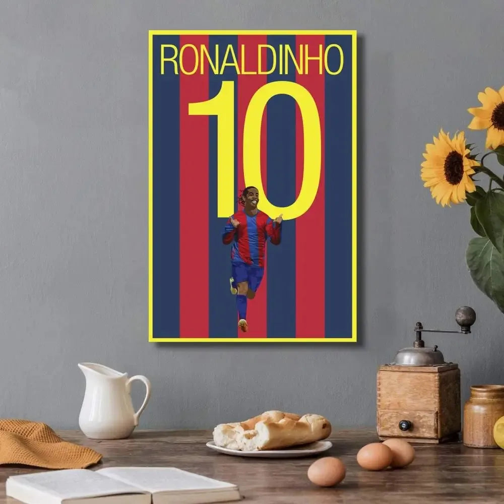 Affiche Toile Ronaldinho 🇧🇷⚽ | Poster Football Légende | Déco Chambre | 21 Designs | 5 Formats