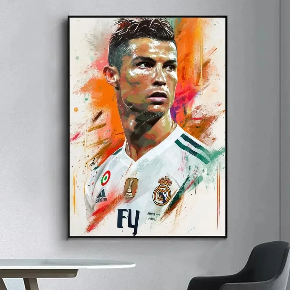 Affiche Toile Cristiano Ronaldo CR7 🐐 | Poster Football Légende | Déco Chambre | 10 Designs | 5 Formats