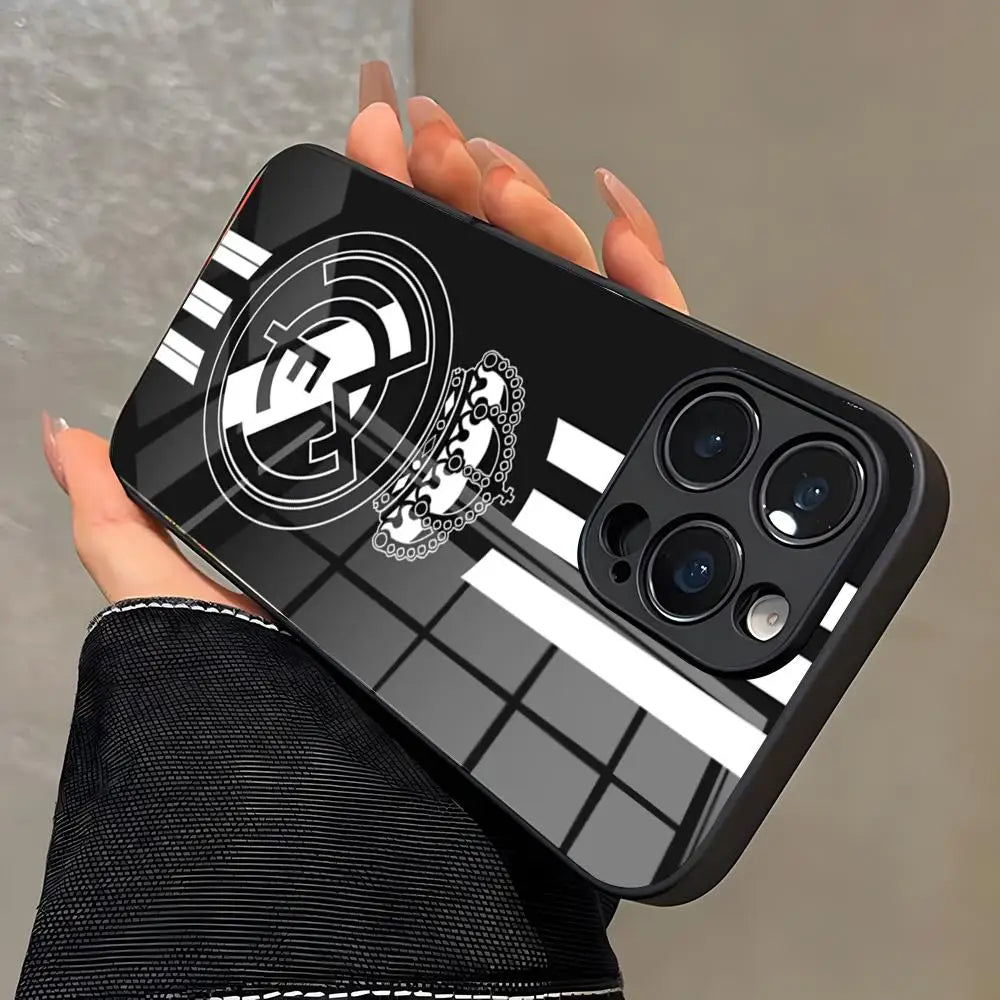Coque iPhone Real Madrid ⚽ - Protection Verre Trempé | iPhone 11 à iPhone 17 Pro Max