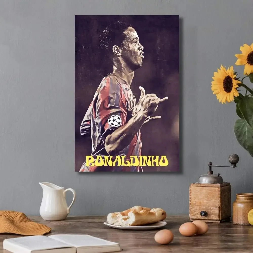 Affiche Toile Ronaldinho 🇧🇷⚽ | Poster Football Légende | Déco Chambre | 21 Designs | 5 Formats