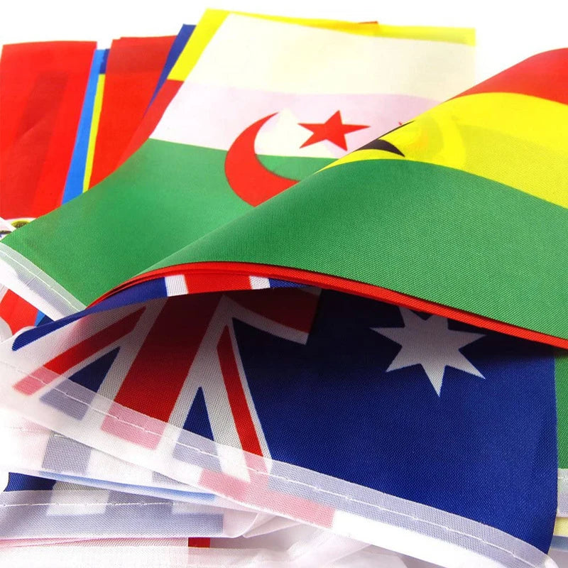 World Flags String 🌍🚩 | Guirlande Drapeaux Nations | 3 Formats | 32 à 100 pcs
