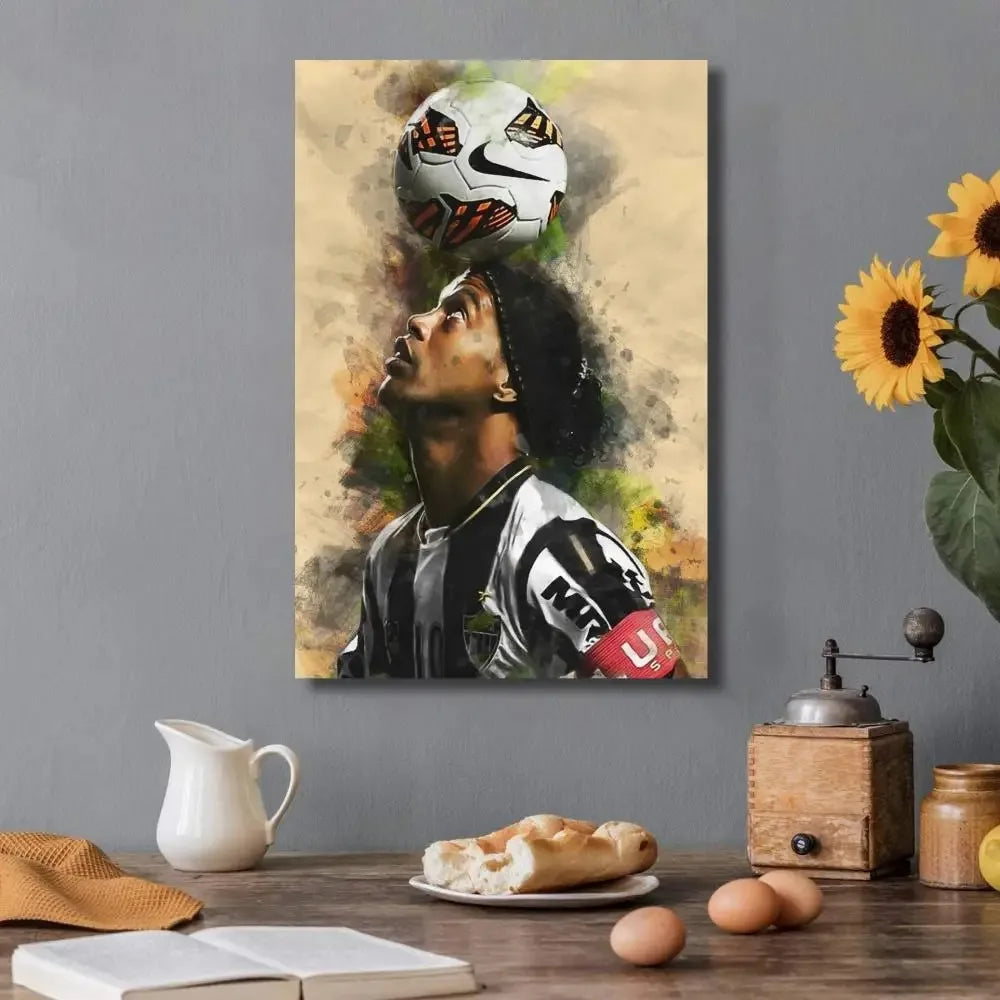 Affiche Toile Ronaldinho 🇧🇷⚽ | Poster Football Légende | Déco Chambre | 21 Designs | 5 Formats