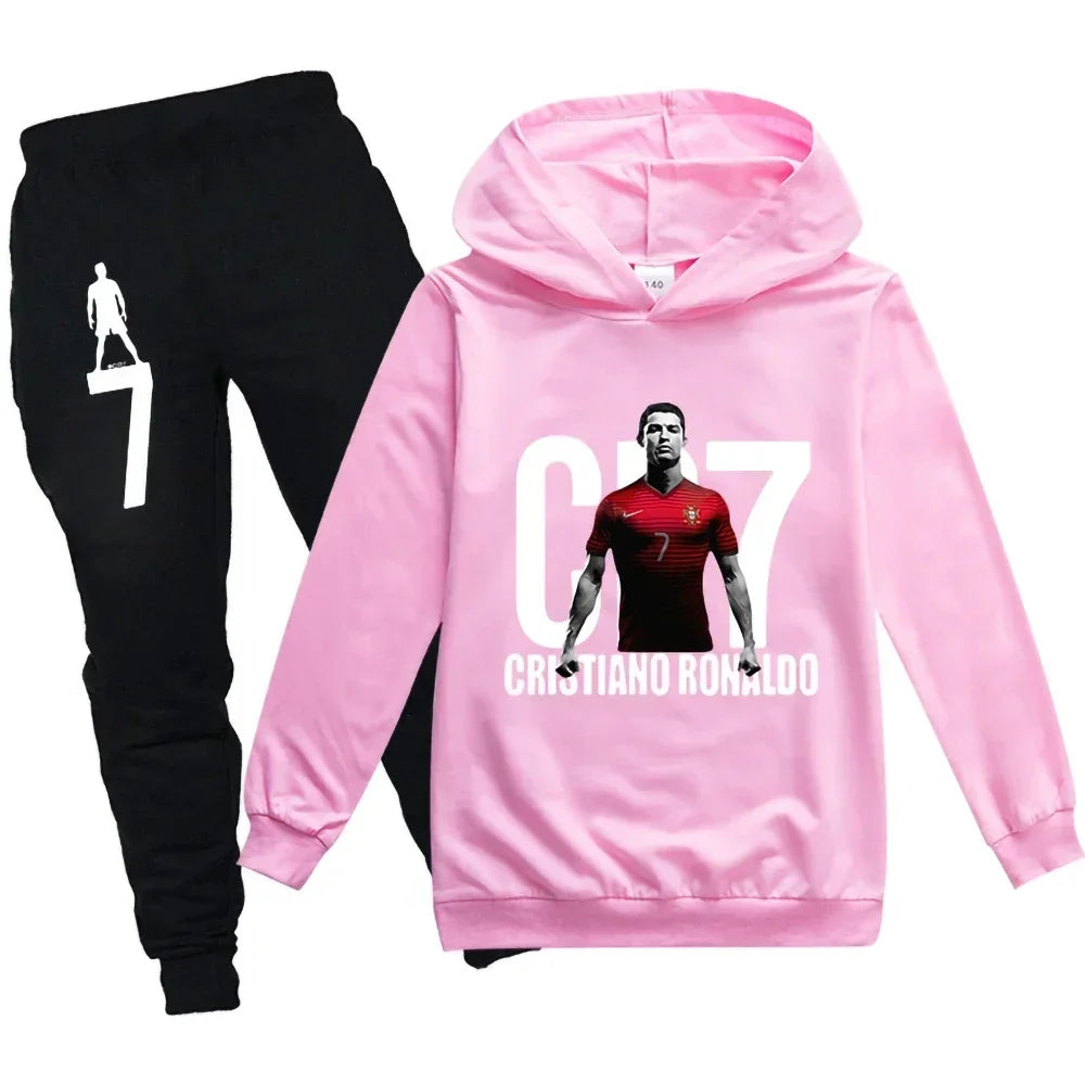 Survêtement Enfant CR7 ⚽ - Ensemble 2 Pièces Sweat + Pantalon | Garçon & Fille | 3-12 ans | Tailles 100-160