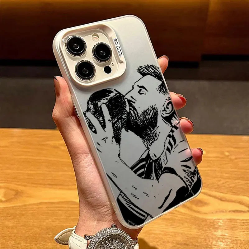 Messi GOAT Case 🔥📱🐐 | Coque iPhone Fan Messi PC + TPU – iPhone 11→17 | Multi-Designs