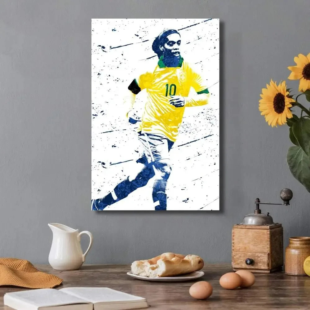 Affiche Toile Ronaldinho 🇧🇷⚽ | Poster Football Légende | Déco Chambre | 21 Designs | 5 Formats