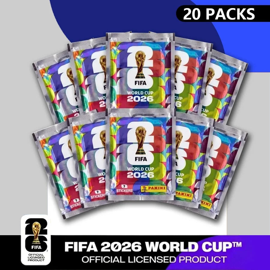 Autocollants Officiels Panini FIFA Coupe du Monde 2026 – 980 Cartes | 48 Équipes | 10 à 50 Packs + Album