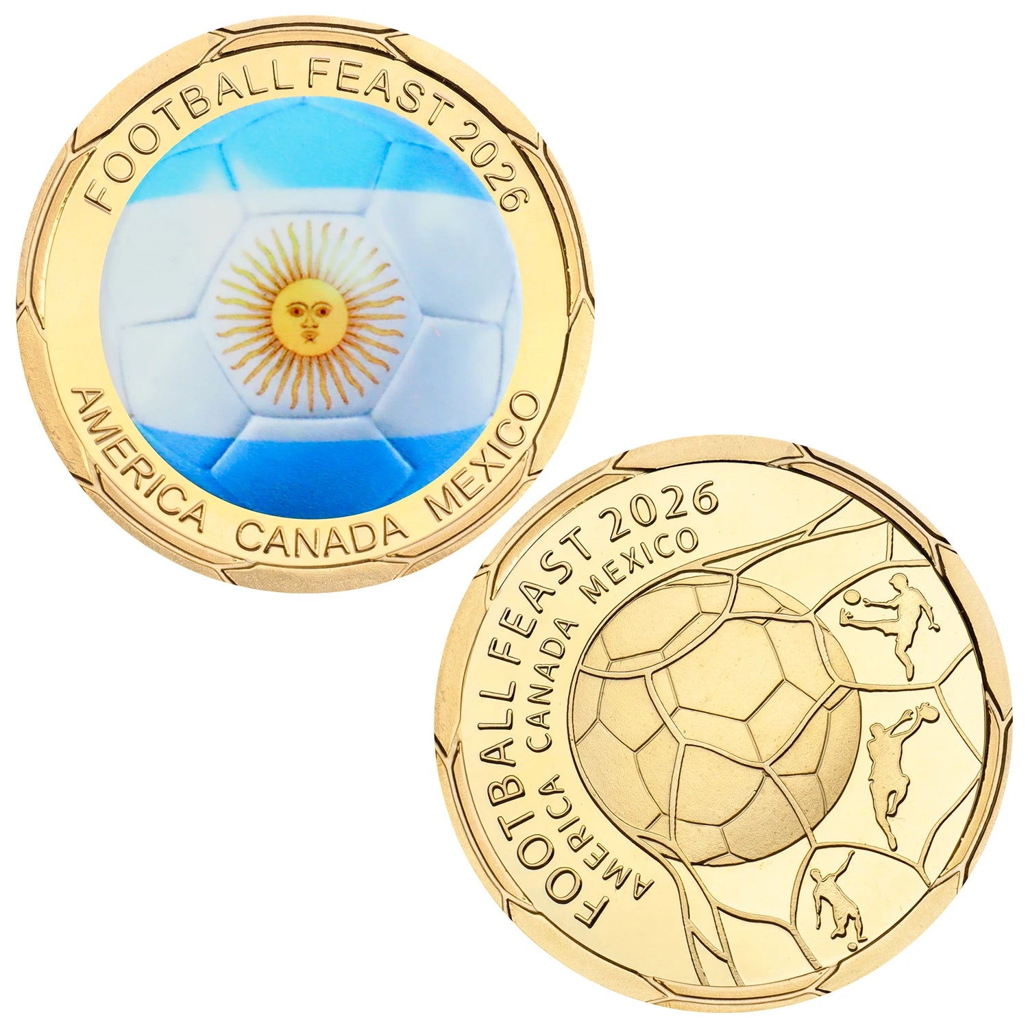 Pièce Commémorative FIFA Coupe du Monde 2026 – 12 Équipes | Métal Plaqué | Cadeau Fan Football
