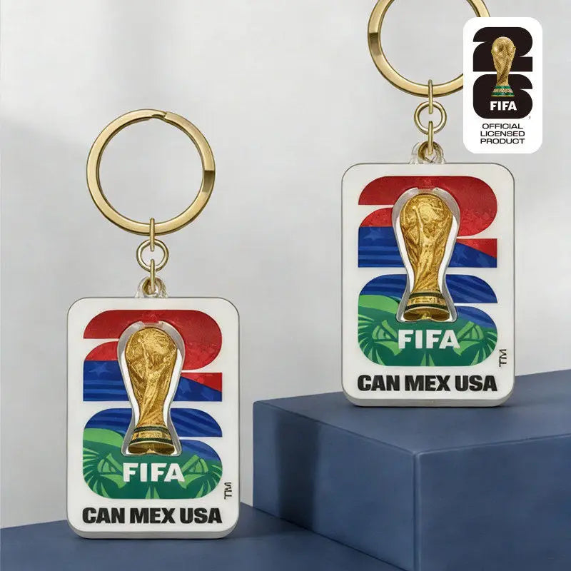 Porte-Clés Trophée Hercules 3D 🏆 - Rotatif | Coupe du Monde FIFA 2026 | Souvenir Collector