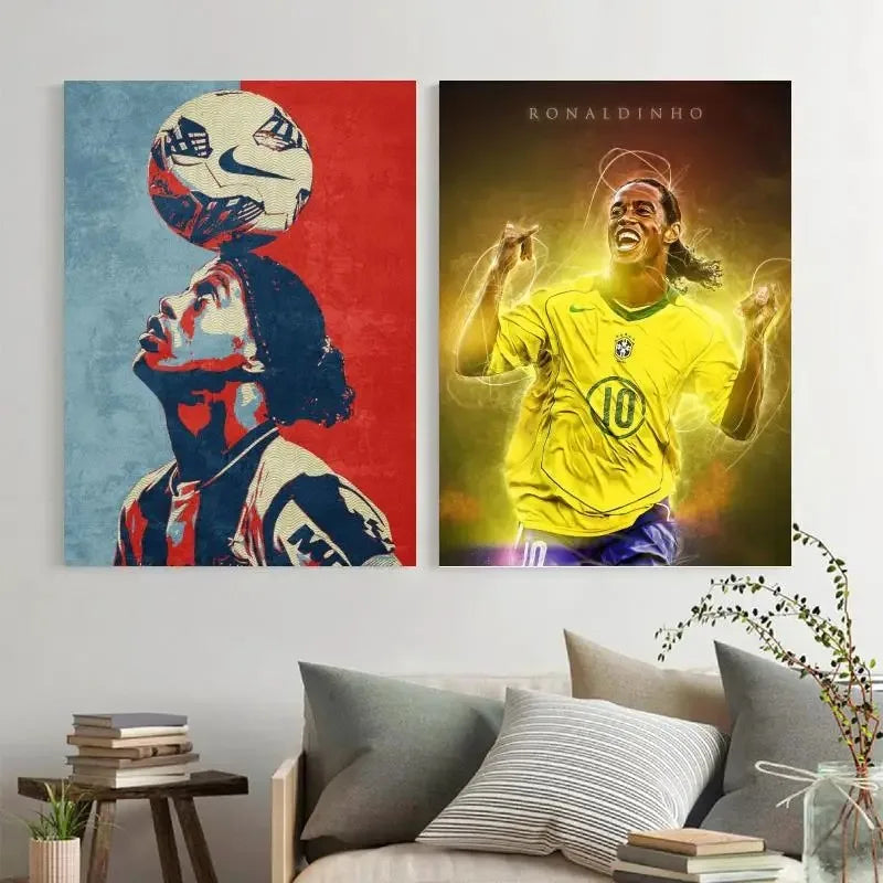 Affiche Toile Ronaldinho 🇧🇷⚽ | Poster Football Légende | Déco Chambre | 21 Designs | 5 Formats