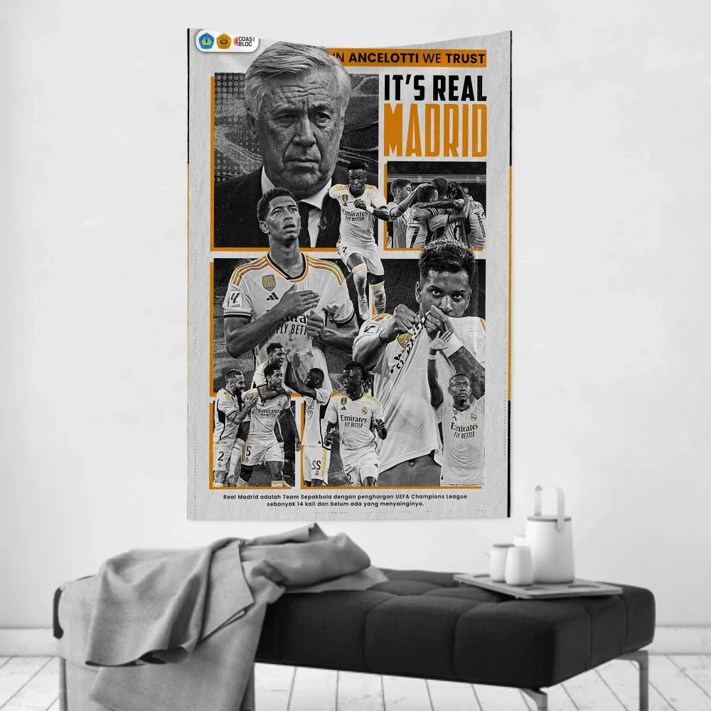 Tapisserie Murale Football ⚽ - Décoration Fan de Foot - Plusieurs Tailles & Coloris