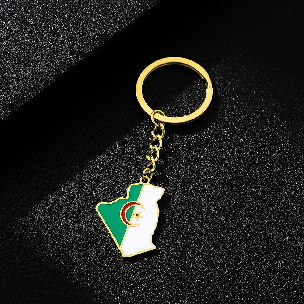 🇩🇿 Représente l’Algérie Partout 🔥 | Porte-Clés Carte Algérienne Premium