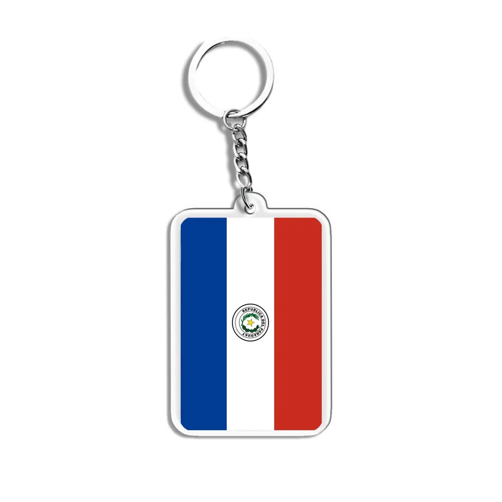 Porte-Clés Drapeaux du Monde Acrylique – Multi-Pays 🌍