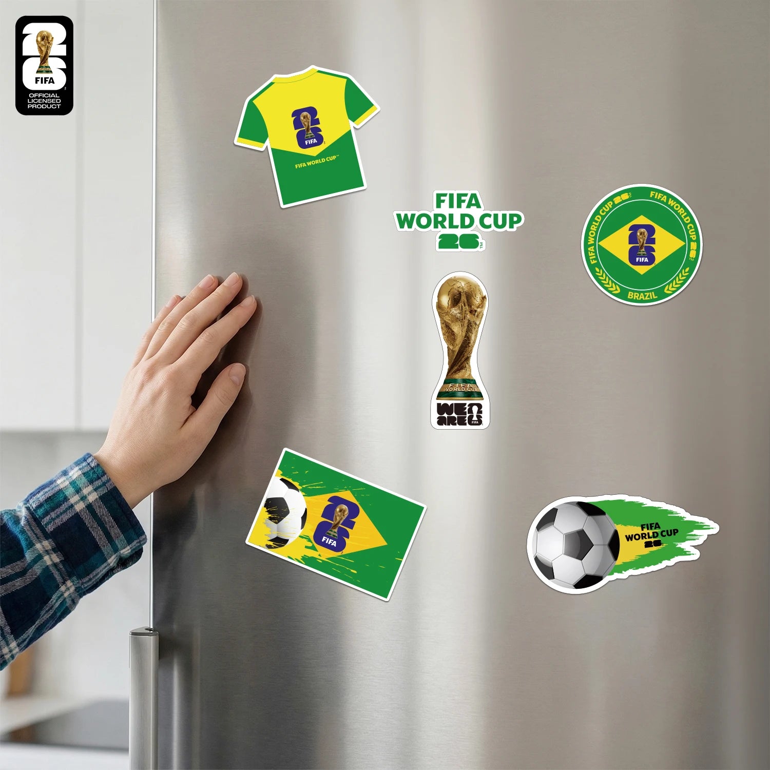 Aimant Frigo Officiel FIFA 🏆 - Coupe du Monde 2026 | Trophée, Villes Hôtes & Mascotte | 12 Designs