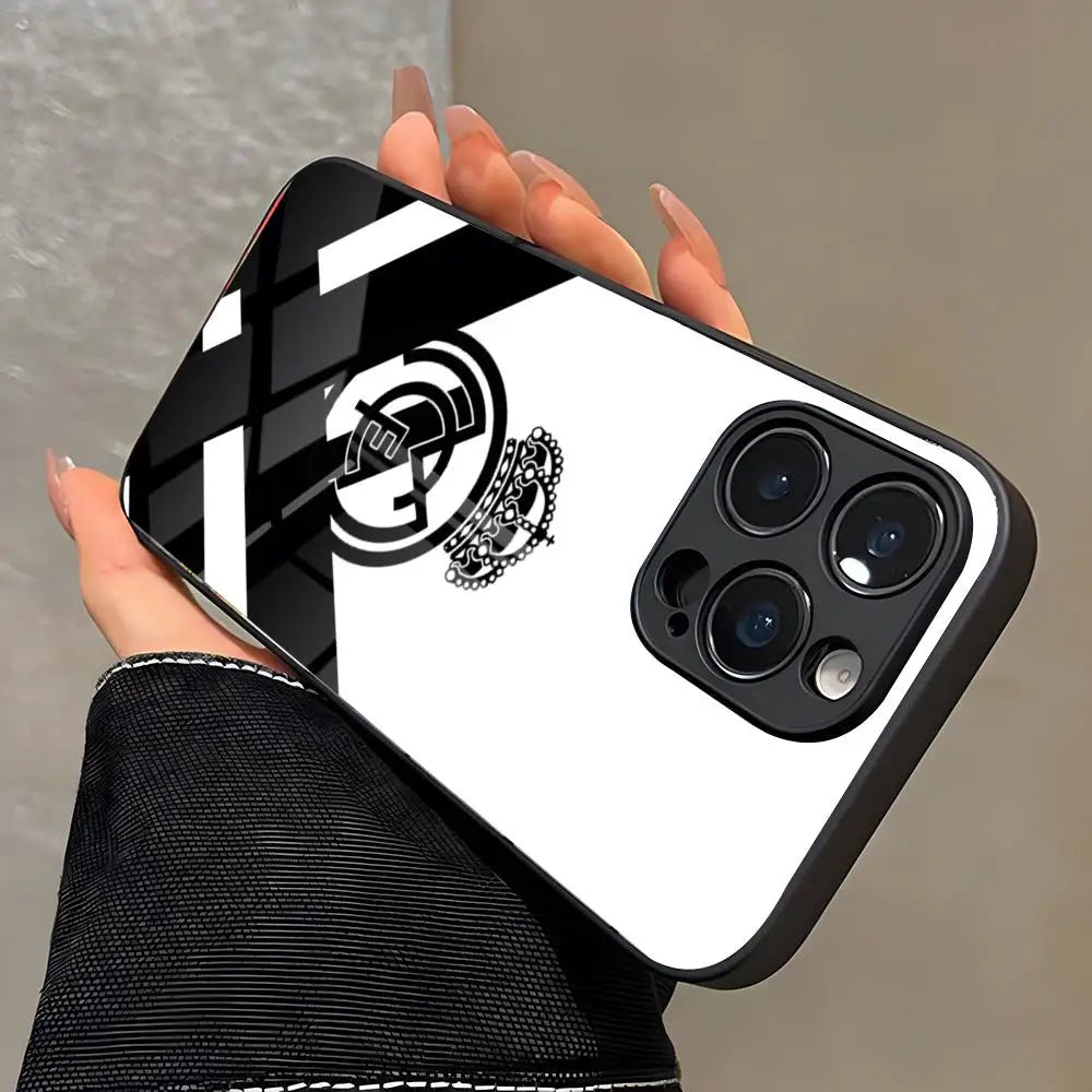 Coque iPhone Real Madrid ⚽ - Protection Verre Trempé | iPhone 11 à iPhone 17 Pro Max
