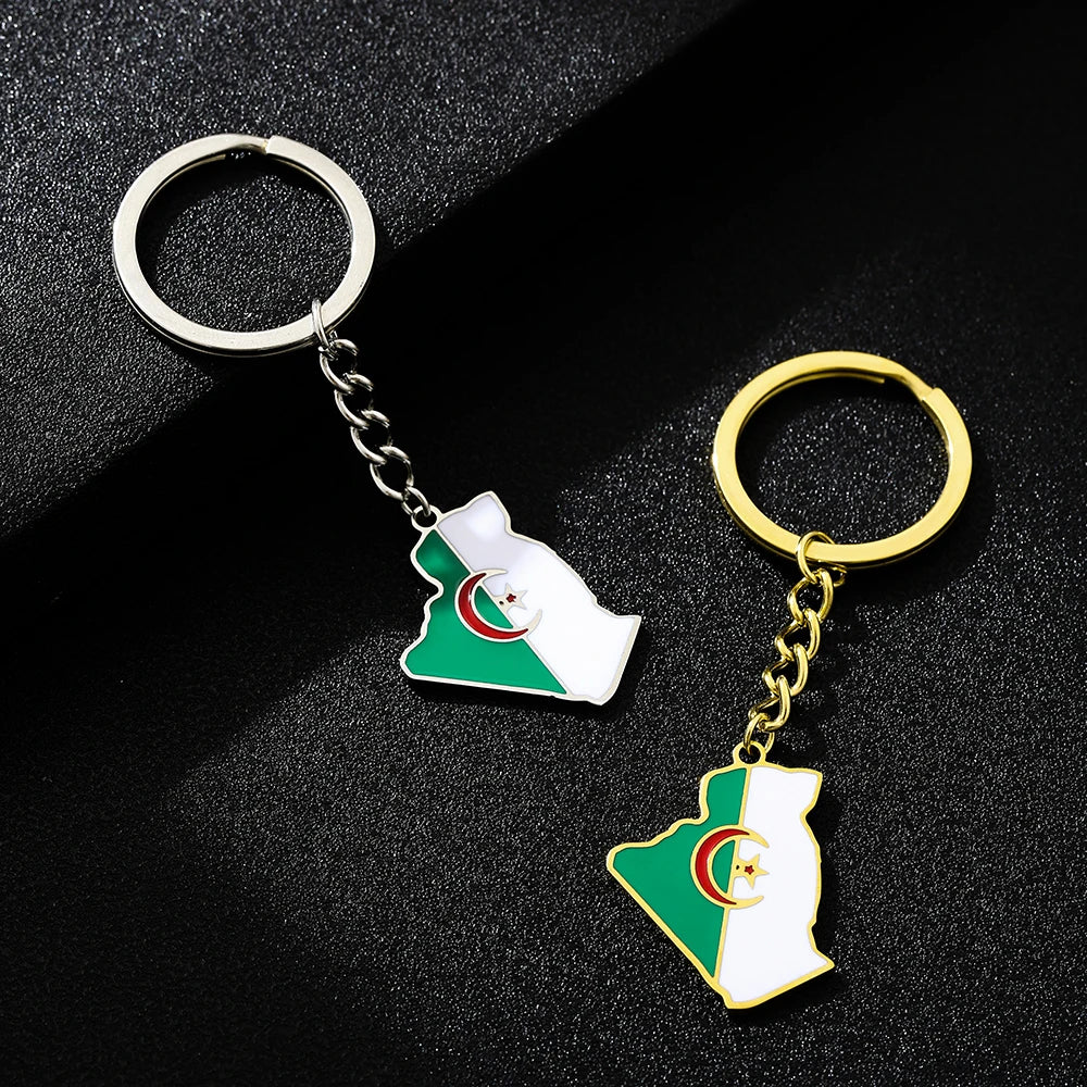 🇩🇿 Représente l’Algérie Partout 🔥 | Porte-Clés Carte Algérienne Premium