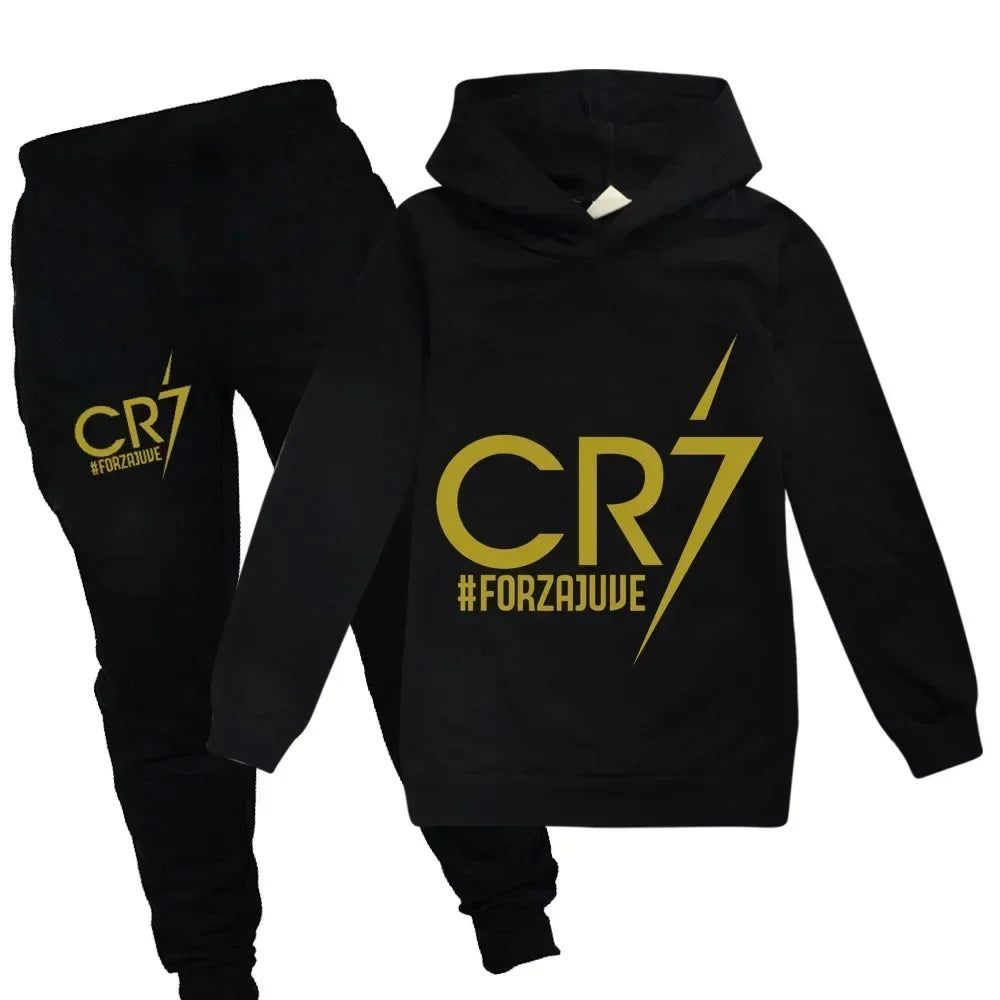Survêtement Enfant CR7 ⚽ - Ensemble 2 Pièces Sweat + Pantalon | Garçon & Fille | 3-12 ans | Tailles 100-160