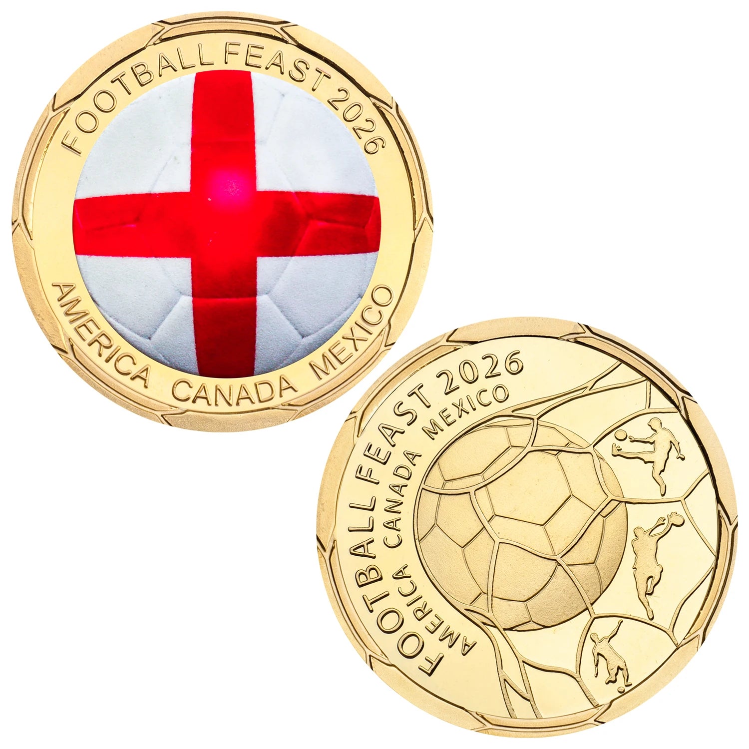 Pièce Commémorative FIFA Coupe du Monde 2026 – 12 Équipes | Métal Plaqué | Cadeau Fan Football