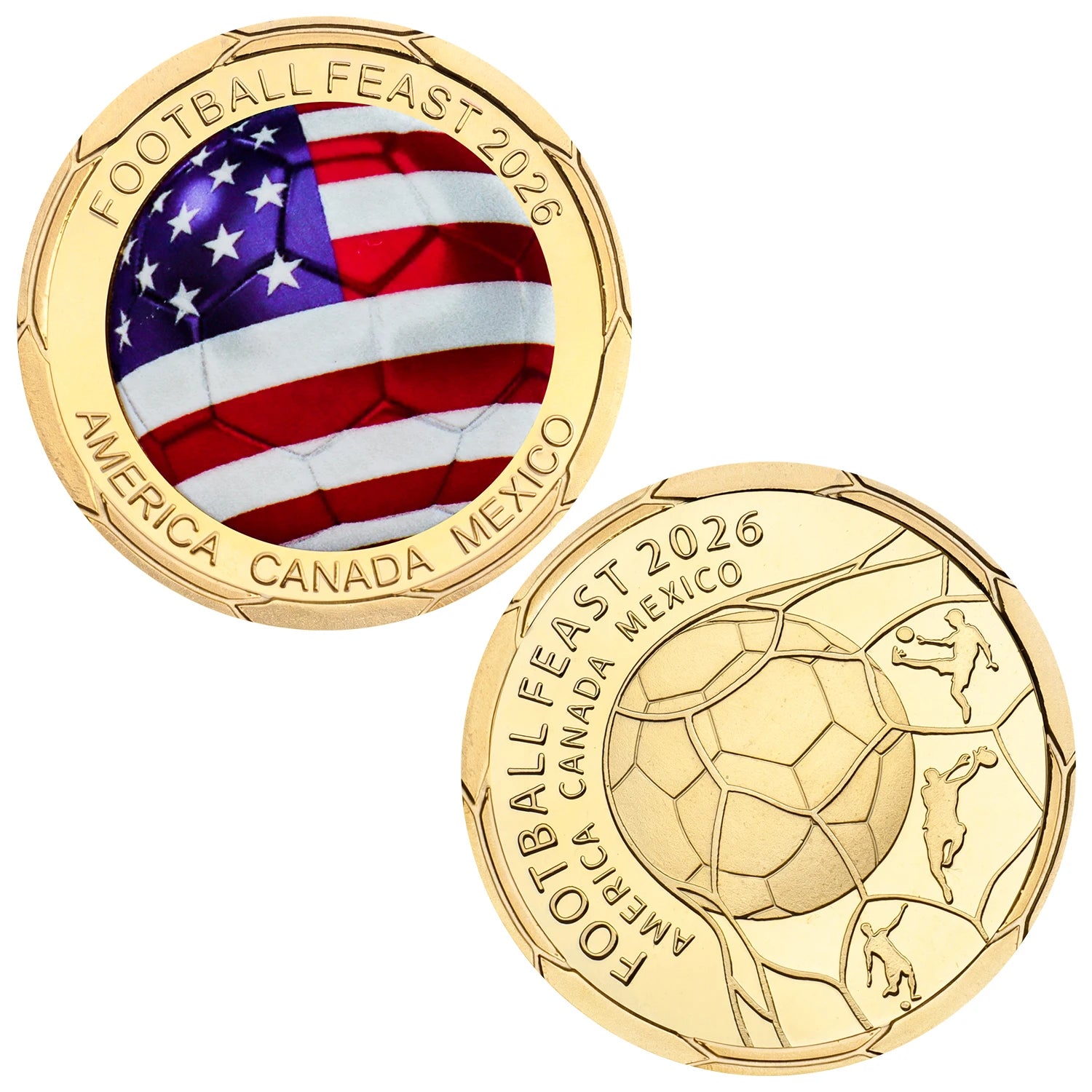 Pièce Commémorative FIFA Coupe du Monde 2026 – 12 Équipes | Métal Plaqué | Cadeau Fan Football