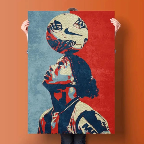 Affiche Toile Ronaldinho 🇧🇷⚽ | Poster Football Légende | Déco Chambre | 21 Designs | 5 Formats