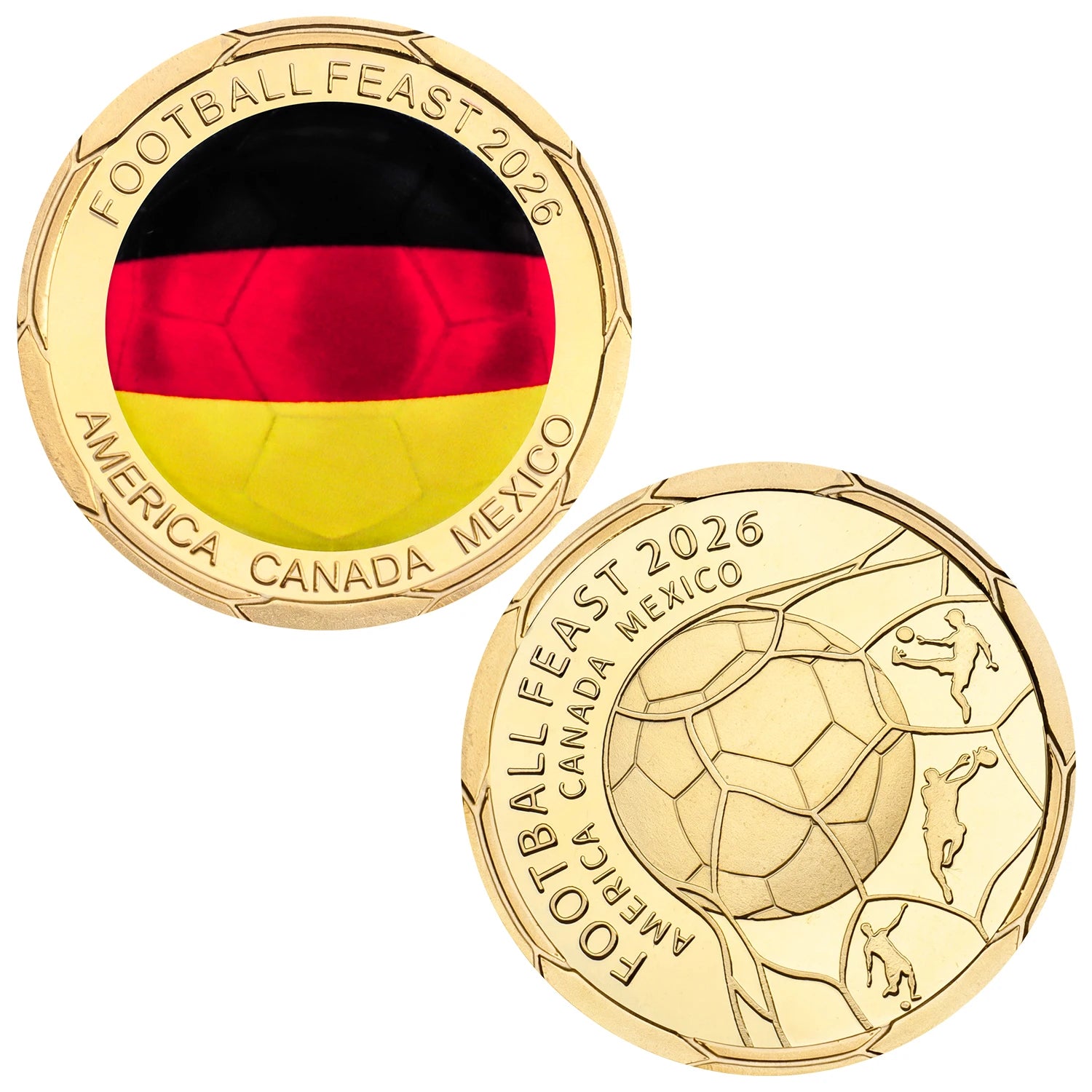 Pièce Commémorative FIFA Coupe du Monde 2026 – 12 Équipes | Métal Plaqué | Cadeau Fan Football