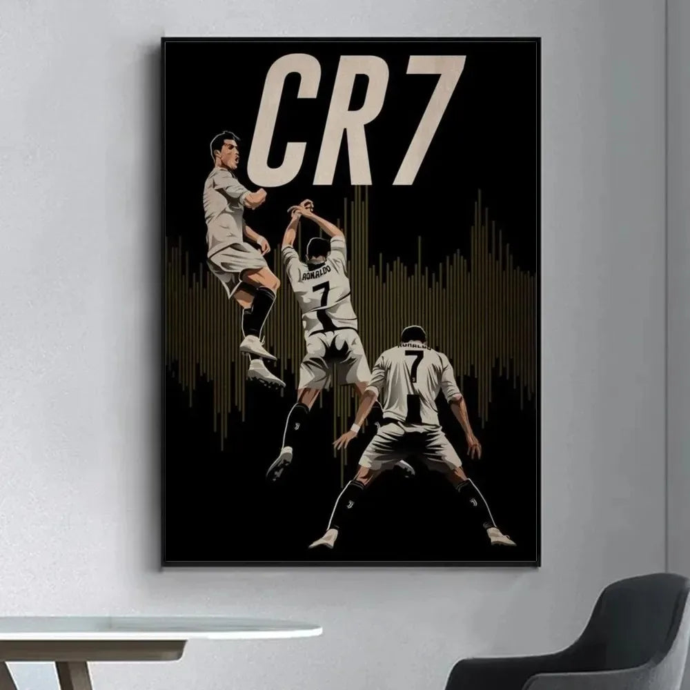 Affiche Toile Cristiano Ronaldo CR7 🐐 | Poster Football Légende | Déco Chambre | 10 Designs | 5 Formats