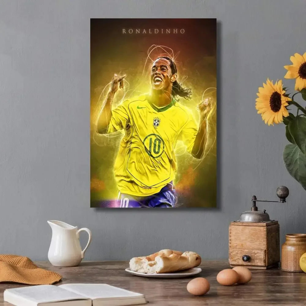 Affiche Toile Ronaldinho 🇧🇷⚽ | Poster Football Légende | Déco Chambre | 21 Designs | 5 Formats