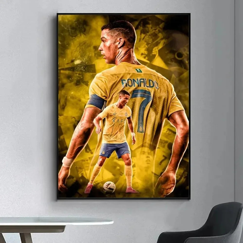 Affiche Toile Cristiano Ronaldo CR7 🐐 | Poster Football Légende | Déco Chambre | 10 Designs | 5 Formats