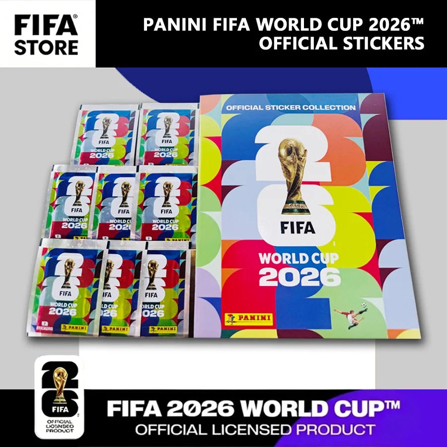 Autocollants Officiels Panini FIFA Coupe du Monde 2026 – 980 Cartes | 48 Équipes | 10 à 50 Packs + Album