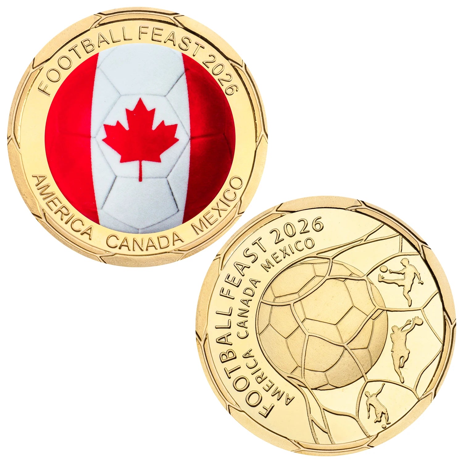 Pièce Commémorative FIFA Coupe du Monde 2026 – 12 Équipes | Métal Plaqué | Cadeau Fan Football