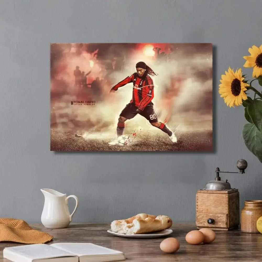 Affiche Toile Ronaldinho 🇧🇷⚽ | Poster Football Légende | Déco Chambre | 21 Designs | 5 Formats
