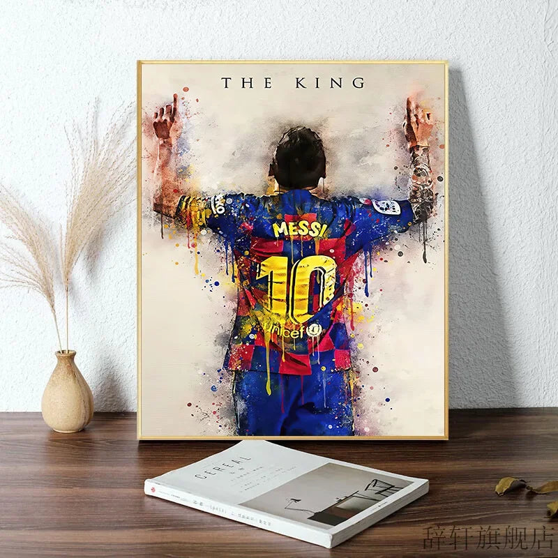 Affiche Toile Messi & Ronaldo 🐐 | Poster Football Légendes | Déco Chambre | 19 Designs | 3 Formats