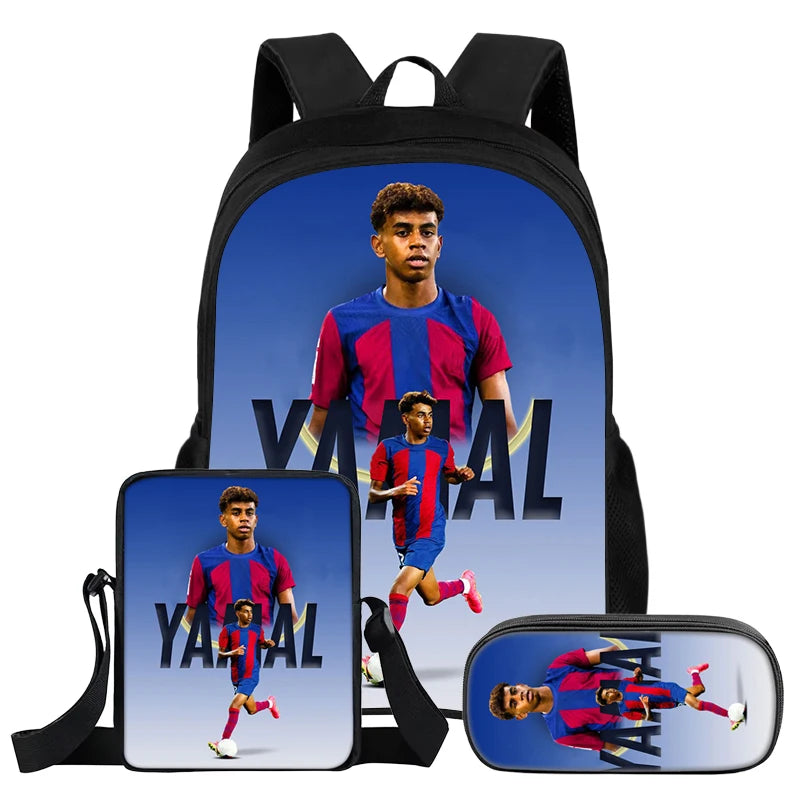 Pack 3 Sacs à Dos Lamin Yamal — Sac à Dos + Bandoulière + Trousse | 11 Coloris | Enfants