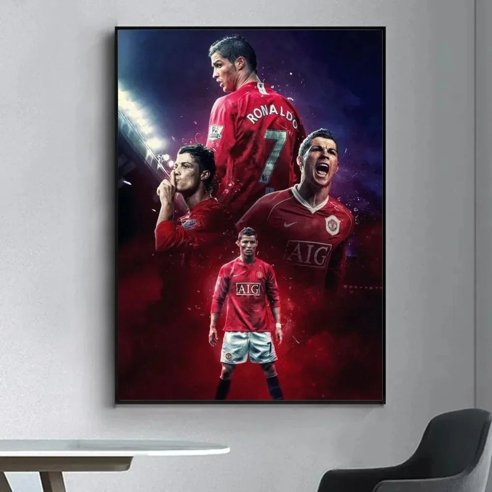 Affiche Toile Cristiano Ronaldo CR7 🐐 | Poster Football Légende | Déco Chambre | 10 Designs | 5 Formats