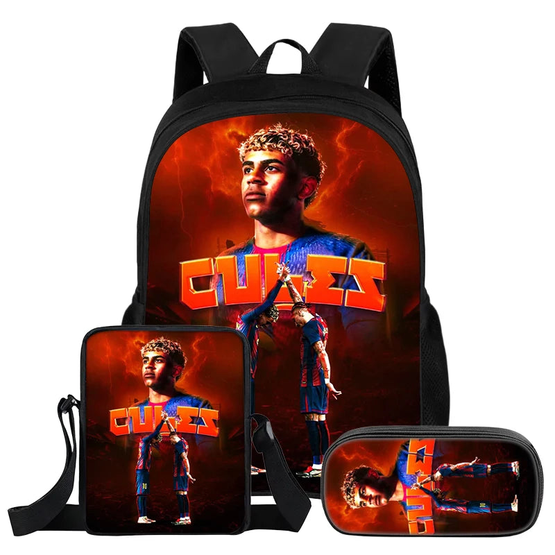 Pack 3 Sacs à Dos Lamin Yamal — Sac à Dos + Bandoulière + Trousse | 11 Coloris | Enfants
